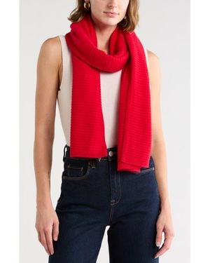 Nordstrom Cashmere Rib Scarf - Red