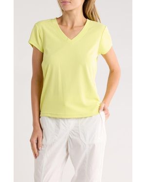 DKNY Ruched Tech T-Shirt - Yellow