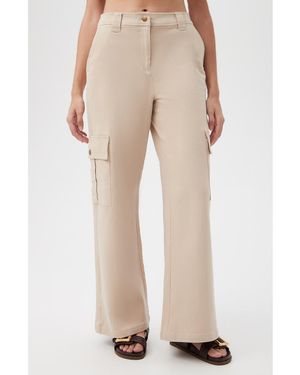 Trina Turk Haden Stretch Cotton Cargo Pants - Natural