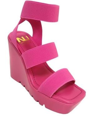 Ninety Union Paige Elastic Strap Wedge Sandal - Pink