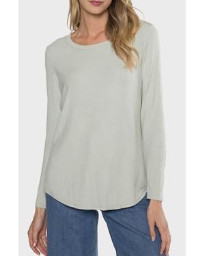 Matty M Maggie Ribbed T-Shirt - Gray