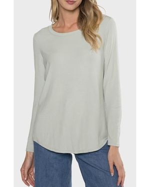 Matty M Maggie Ribbed T-Shirt - Gray