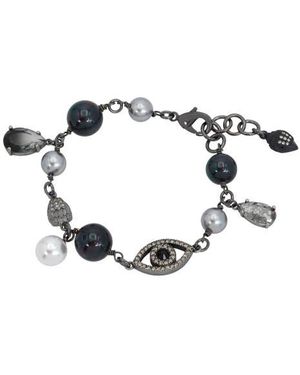 Kurt Geiger Mixed Faux Pearl & Crystal Charm Bracelet - Blue