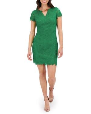 Kensie Lace Sheath Dress - Green