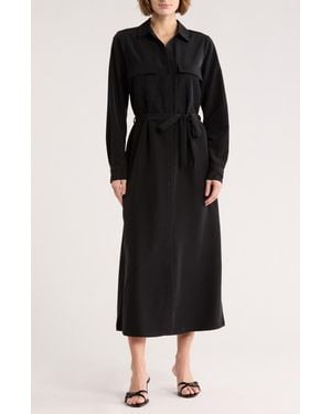 Nordstrom Rack Tie Waist Shirtdress - Black