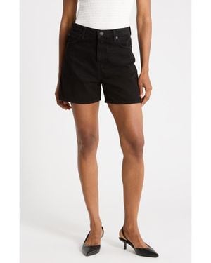 FRAME The Easy High Waist Denim Shorts - Black
