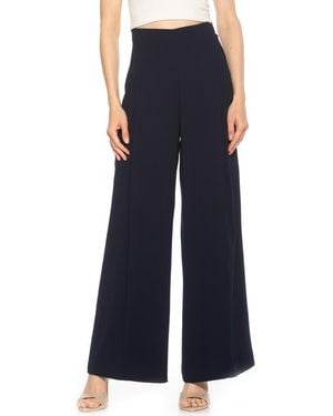 Alexia Admor Elia High Waist Pleat Wide Leg Pants - Blue