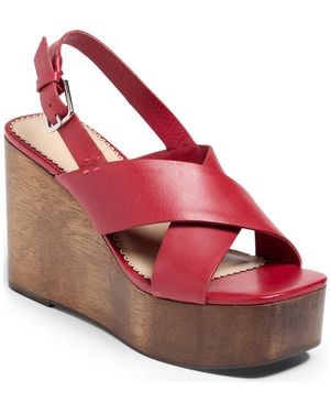 Cinq À Sept Vinny Platform Wedge Sandal - Red