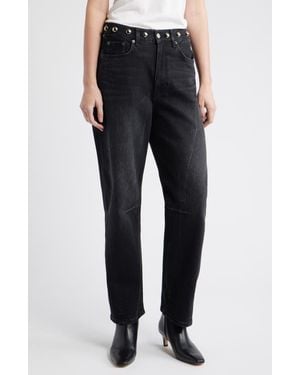 Rails Samo Stud Detail High Waist Jeans - Black