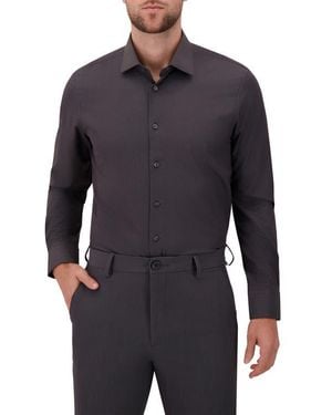 Report Collection Modern Fit Geometric Print 4-Way Stretch Button-Up Shirt - Blue