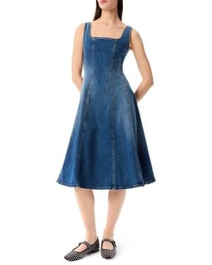 Robert Rodriguez Nova Sleeveless Seamed Denim Midi Dress - Blue
