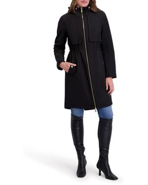 Kensie Shelled Hooded Coat - Black