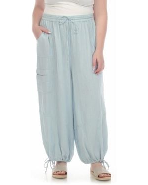 Boho Me Cotton Parachute Pants - Blue