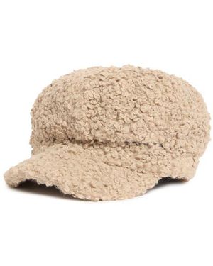 Vince Camuto Bouclé Newsboy Cap - Natural