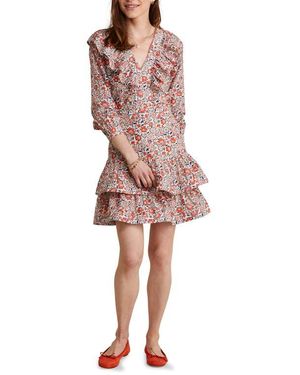 Vineyard Vines Ivy Floral Long Sleeve Cotton & Silk Dress - Pink