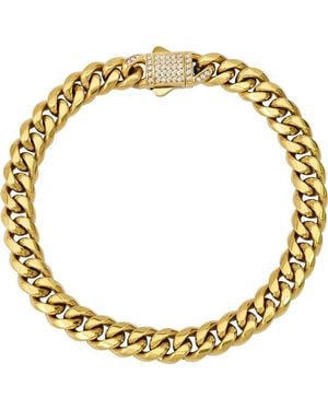Steeltime 18K Plated Crystal Curb Chain Bracelet - Metallic