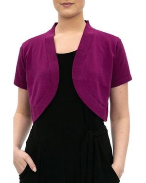 Nina Leonard Knit Bolero - Purple