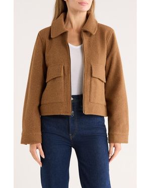 Lucky Brand Missy Zip Up Crop Jacket - Blue