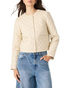 Steve Madden Quilted Faux Leather Jacket - Blue