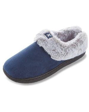 FLOOPI Slipper With Faux Fur Trim - Blue