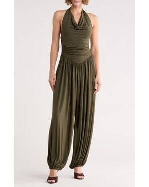 WEST K Halter Cowl Neck Jumpsuit - Green