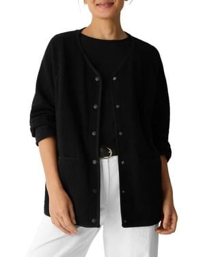 Eileen Fisher Bouclé Snap Front Jacket - Black