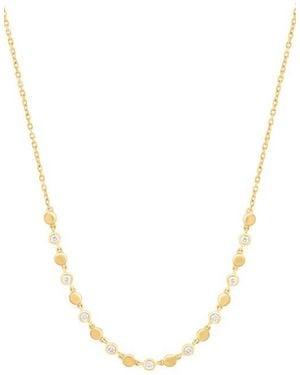 Effy 14K Plated Sterling Diamond Frontal Necklace - Metallic