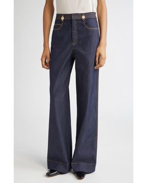 Cinq À Sept Bev High Waist Flare Leg Jeans - Blue