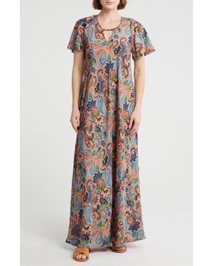 La Fiorentina Paisley Cover-Up Beach Dress - Multicolor