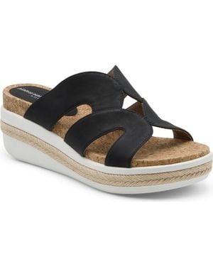 Adrienne Vittadini Carl 1 Wedge Slide Sandal - Black