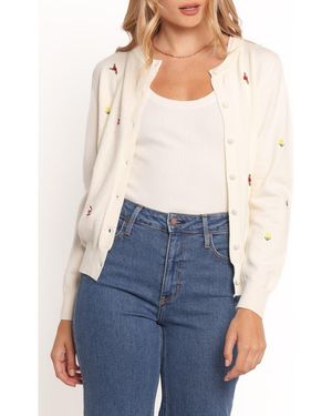 Petal & Pup Millen Floral Embroidered Cardigan - Blue