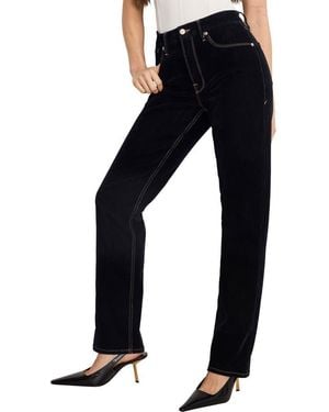 GOOD AMERICAN Good Icon Straight Leg Velvet Jeans - Blue