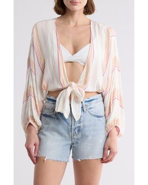 売れ筋商品|||エラン カットソー トップス レディース Women's Striped Tie-Front Long-Sleeve Top Blue Lilac Stripe 41402N-T3NL._AC_.jpg
