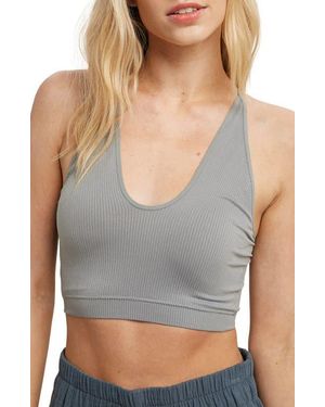 Wishlist Seamless Scoop Neck Bralette - Gray
