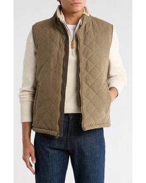 Rainforest Faux Shearling Lined Quilted Vest - Brown