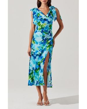 Astr Allexina Tie Shoulder Maxi Dress - Blue