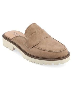 Journee Collection Miycah Lug Sole Platform Mule - Gray