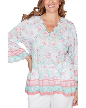 Ruby Rd. Printed Sublimation Top - Blue