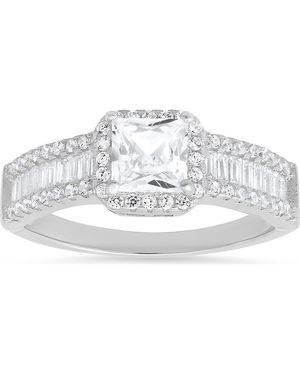 Queen Jewels Sterling Princess Cut Cz Engagement Ring - White
