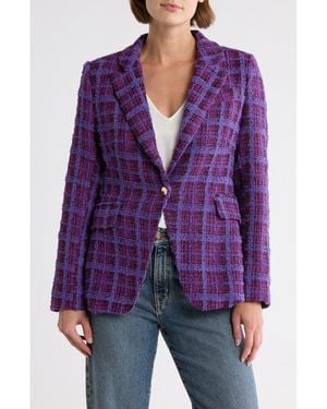 AREA STARS Ana Plaid Tweed Blazer - Purple