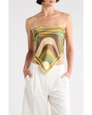 Steve Madden Swirly Girly Satin Scarf - Yellow