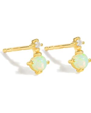 YS GEMS Emerald & Topaz Double Drop Earrings - Metallic