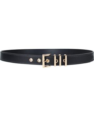 Linea Pelle Triple Keeper Faux Leather Belt - Black