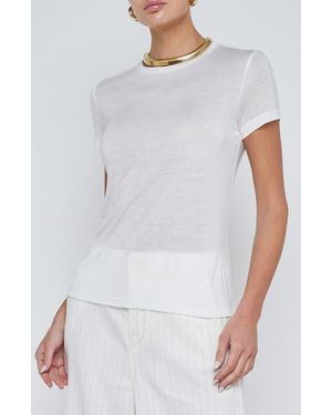 L'Agence Ellie Crewneck Short Sleeve T-Shirt - White