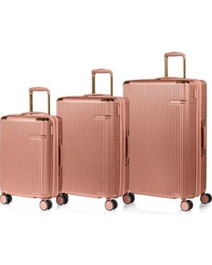 CHAMPS Legacy 3-Piece Hardside Luggage Set - Pink