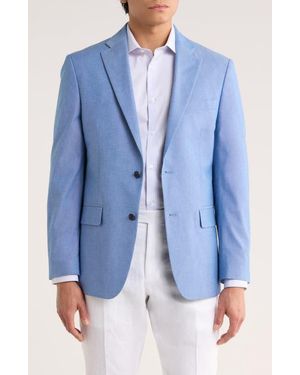 Tommy Hilfiger Two Button Notch Lapel Woven Sport Coat - Blue