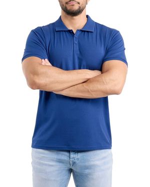 Xray Jeans Stretch Cotton Rib Polo - Blue