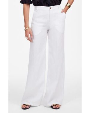 Madewell The Zoe Relaxed Wide Pant Linen Pants - White