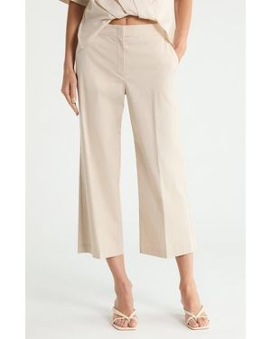 Theory Terena Stretch Cotton Pants - Natural