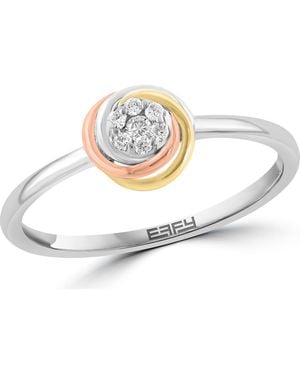 Effy Tri-Tone Pavé Diamond Ring - Metallic